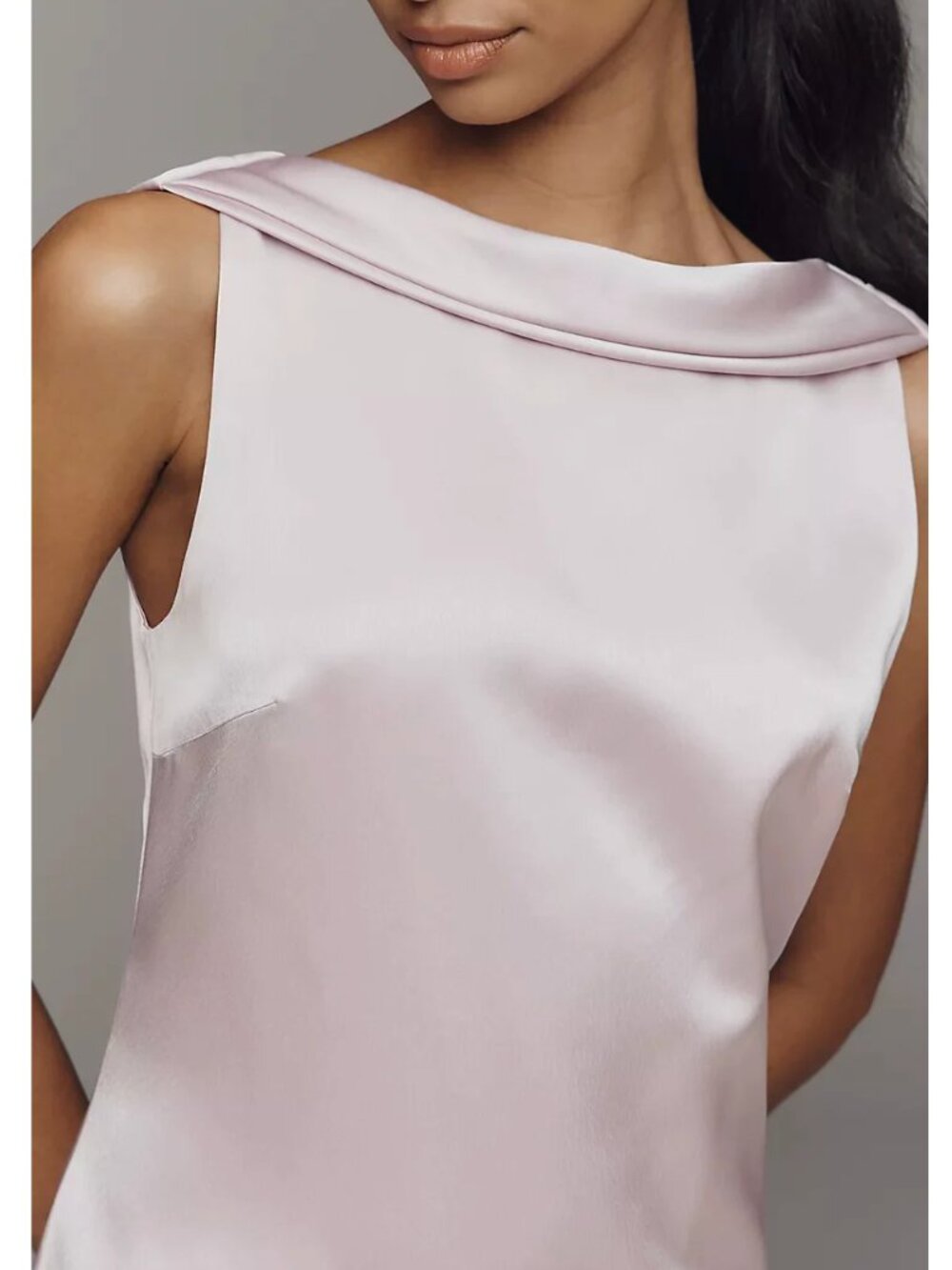 Anthropologie Mare Mare Draped Satin Mini Dress Lilac Purple Cocktail Party - Picture 9 of 10